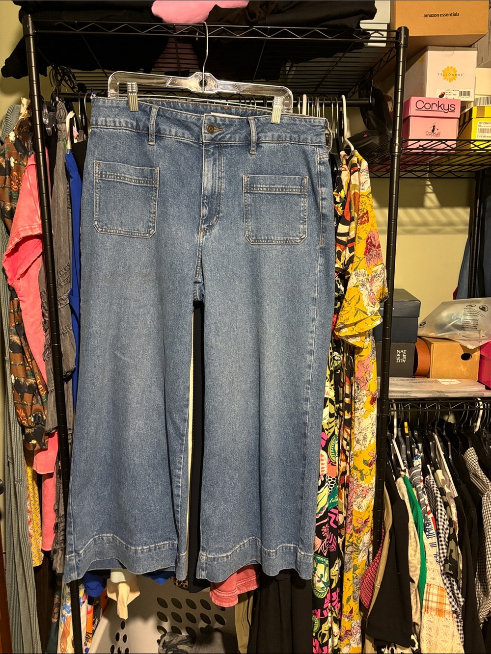 Liz Claiborne Wide-Leg Light Blue Denim Jeans